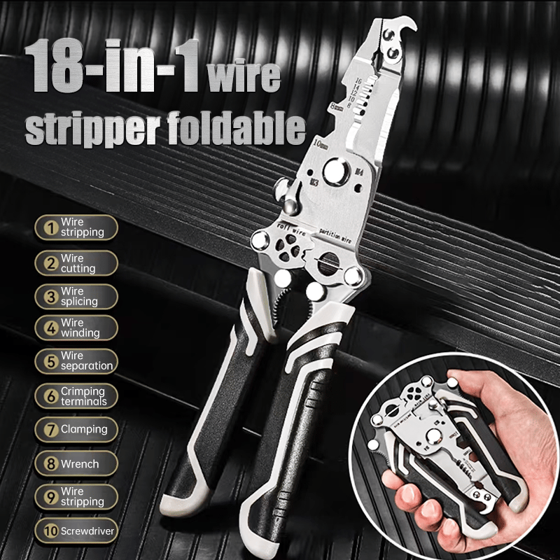 š„Final 3 Hours: 50% OFF - 2025 New Upgradeš„Multifunctional Folding Wire Stripper-Professional Electrician Tool