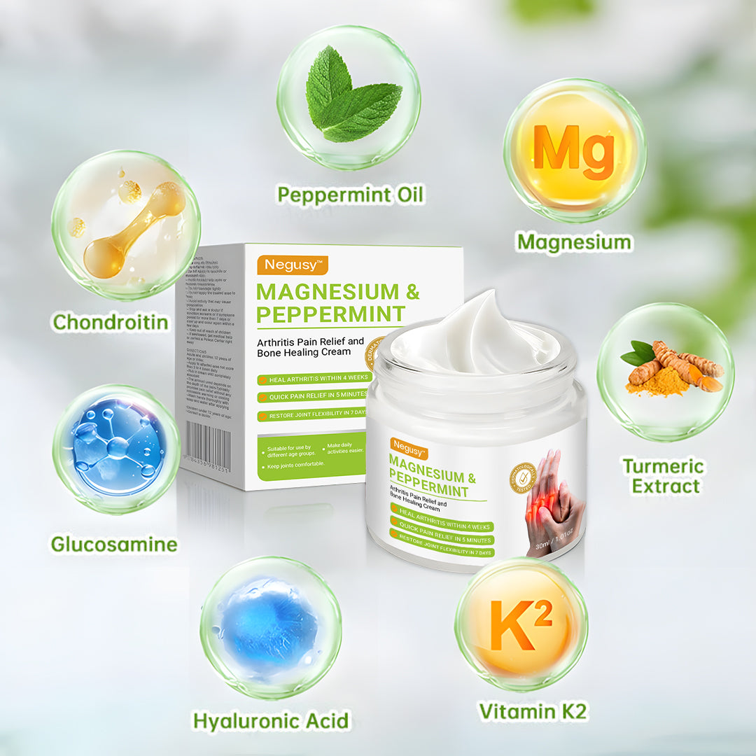 đNEGUSY⢠Magnesium & Peppermint Arthritis & Bone Healing Cream â Fast Pain Relief & Joint Support