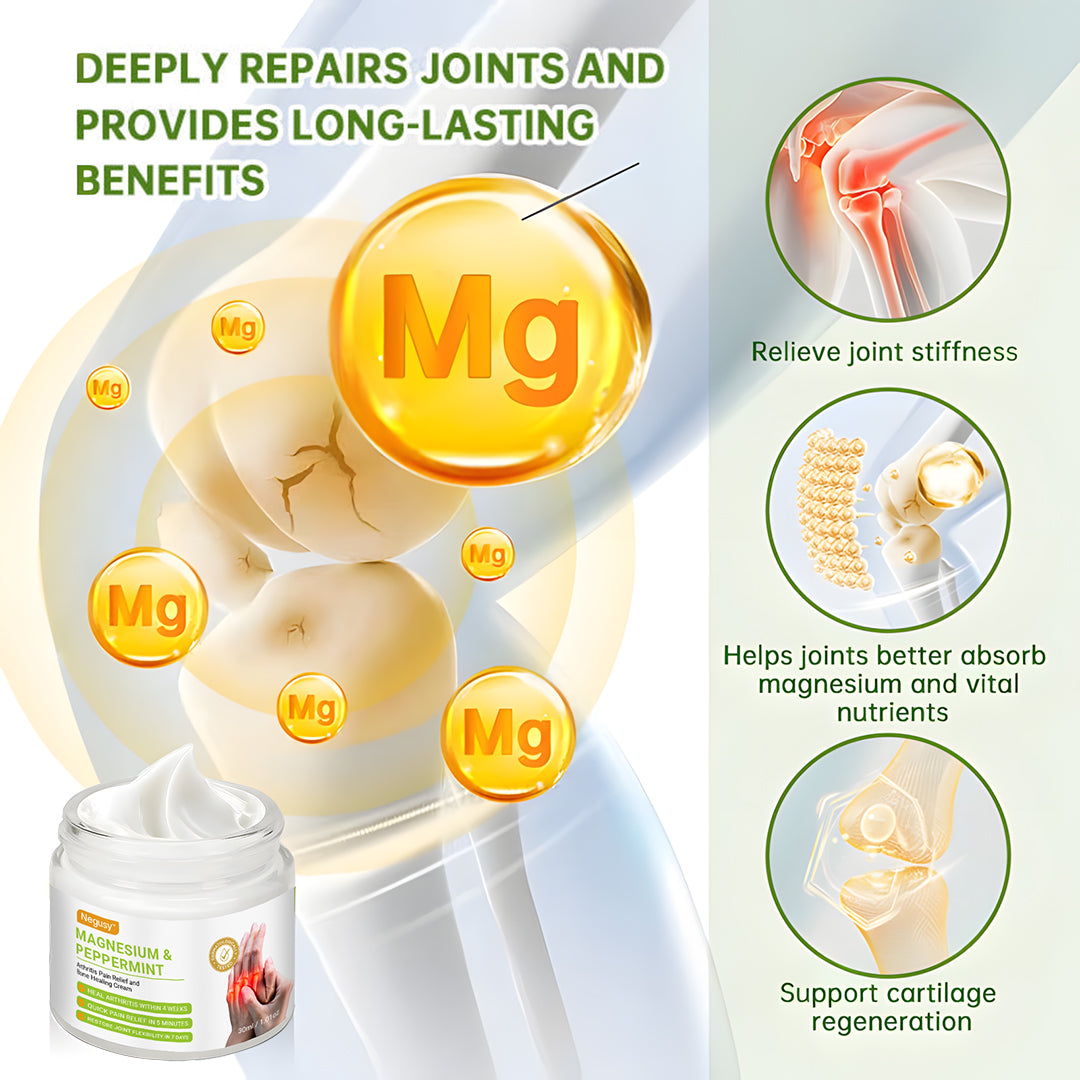 đNEGUSY⢠Magnesium & Peppermint Arthritis & Bone Healing Cream â Fast Pain Relief & Joint Support