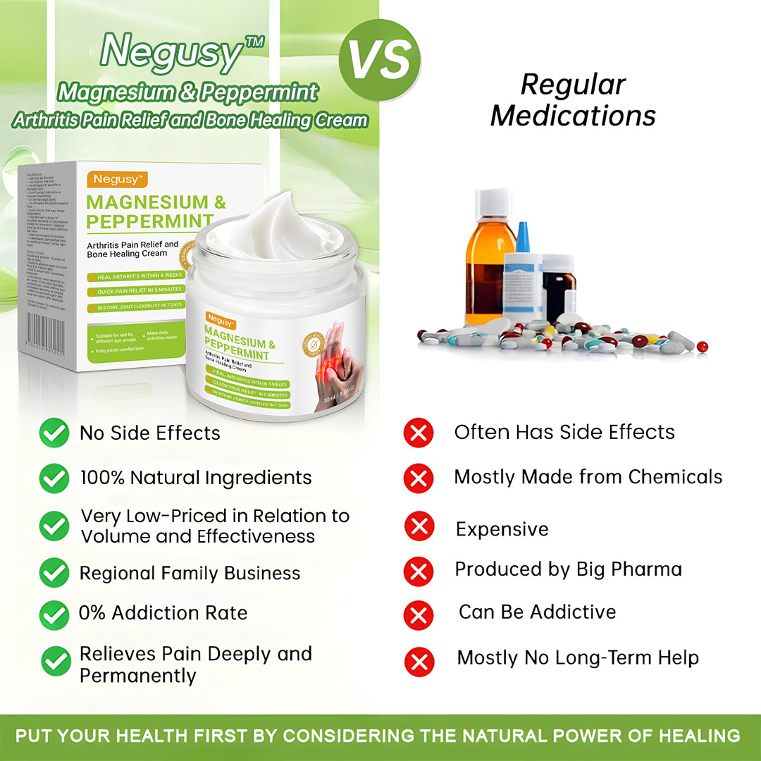 đNEGUSY⢠Magnesium & Peppermint Arthritis & Bone Healing Cream â Fast Pain Relief & Joint Support