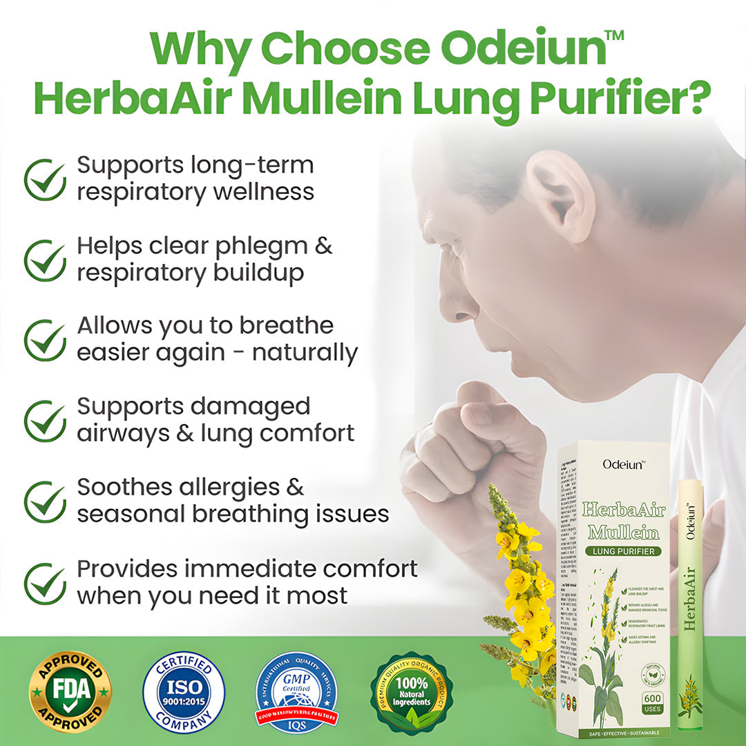 ODEIUN™ Herbal Lung Detox Diffuser – Clears Mucus, Relieves Cough, and Restores Easy Breathing