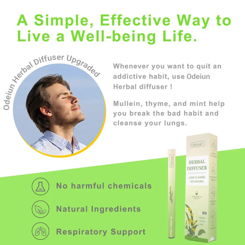ODEIUN™ Herbal Lung Detox Diffuser – Clears Mucus, Relieves Cough, and Restores Easy Breathing