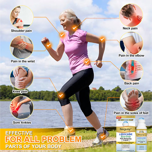 ✅ Negusy™ Lidocaine Scar-Free Pain Relief Liquid – AAOS Approved 👨⚕️ Reduces Joint Pain, Swelling & Stiffness