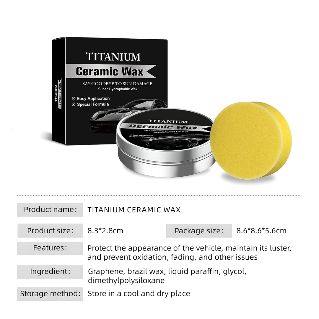 Titanium Ceramic Wax Cream — 9H Protection + Mirror-Gloss Shine in 15 Minutes