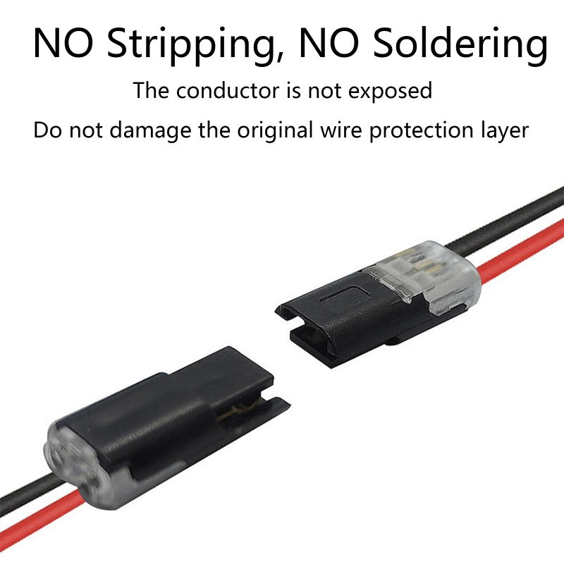 🔥Final 3 Hours: 60% OFF - 🔌2-Pin Solderless Wire Connector – Compact Plug for LED Strips & 18–22 AWG Cables