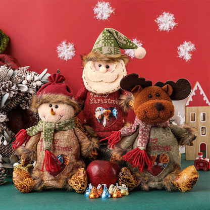 🎄 Christmas Gift Bags – Cartoon Apple Candy Tote with Zipper & Flip-Top Design ✨ Perfect for Holiday Parties, Xmas Eve Surprises & Festive Treats 🎁