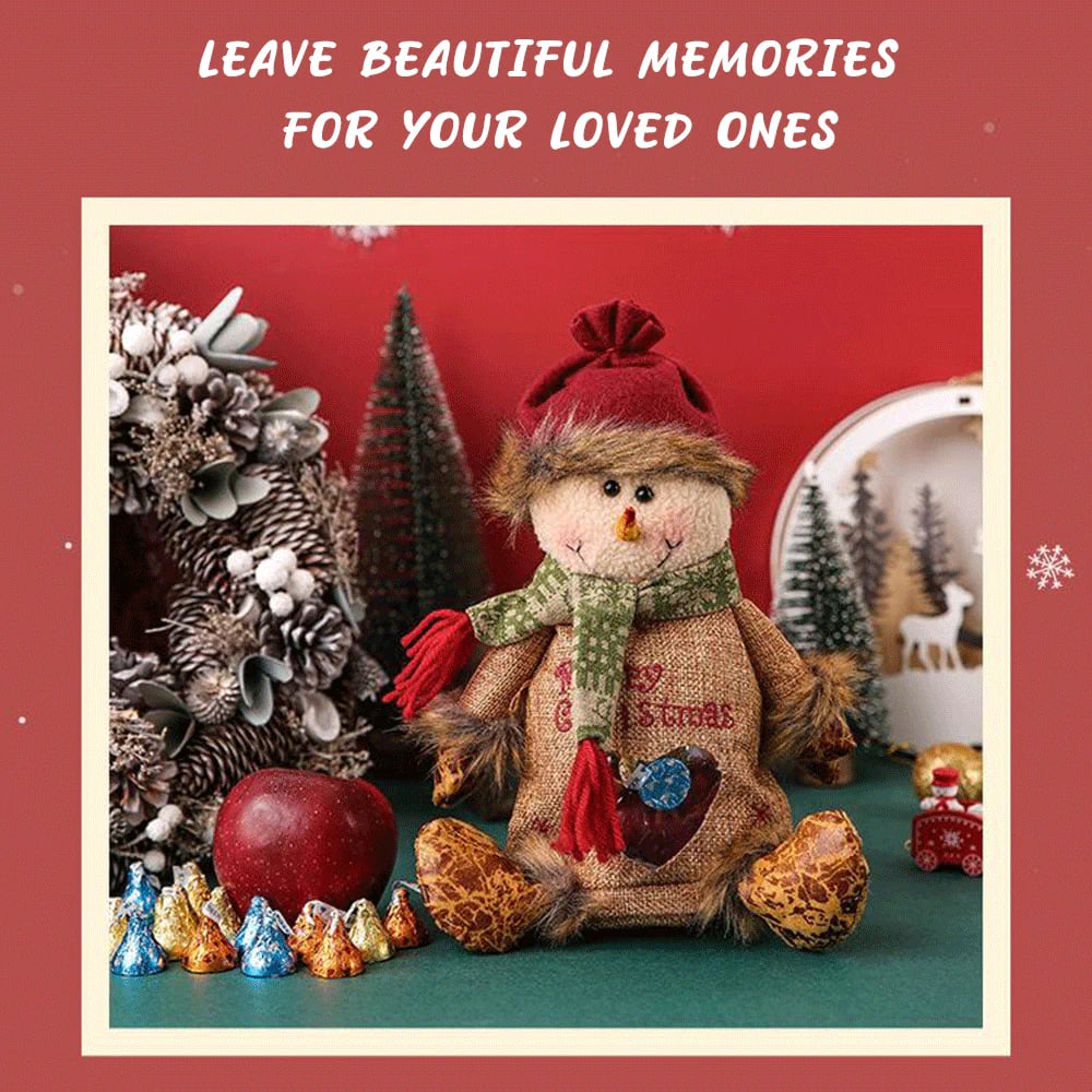 🎄 Christmas Gift Bags – Cartoon Apple Candy Tote with Zipper & Flip-Top Design ✨ Perfect for Holiday Parties, Xmas Eve Surprises & Festive Treats 🎁