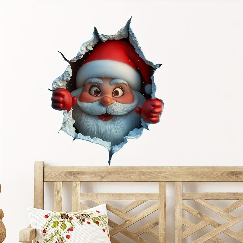 🔥Christmas Santa Creative Wall Sticker – Peel & Stick Holiday Decor | Damage-Free, Festive Home Décor