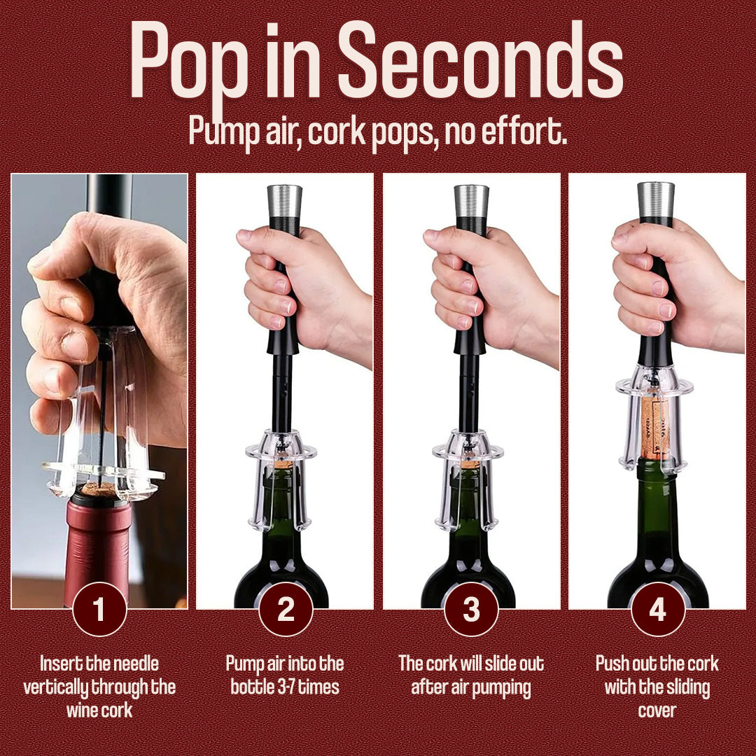 🔥Air Pump Cork Remover Wine Bottle Opener Set