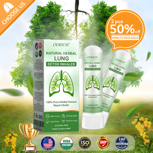 ODEIUN™ Pulmovia Lung Detox Inhaler — Herbal formula with Hibiscus Extract and Licorice for deep lung cleansing and natural relief from cough and shortness of breath.