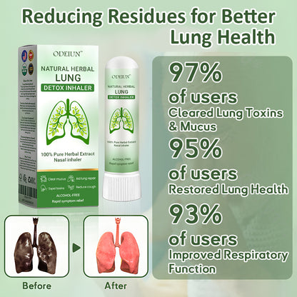 ODEIUN™ Pulmovia Lung Detox Inhaler — Herbal formula with Hibiscus Extract and Licorice for deep lung cleansing and natural relief from cough and shortness of breath.