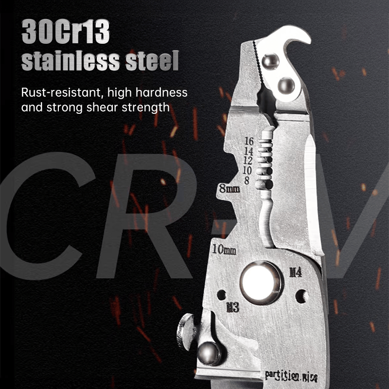 🔥Final 3 Hours: 50% OFF - 2025 New Upgrade💥Multifunctional Folding Wire Stripper-Professional Electrician Tool