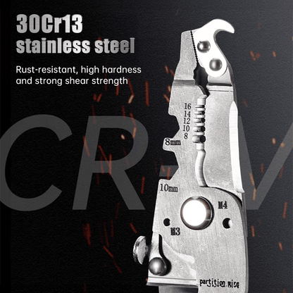 🔥Final 3 Hours: 50% OFF - 2025 New Upgrade💥Multifunctional Folding Wire Stripper-Professional Electrician Tool