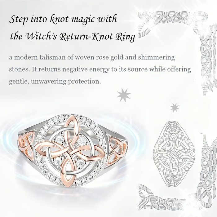 🔥Last Day 50% OFF - 🔮Handmade Witch’s Return-Knot Protection Ring✨
